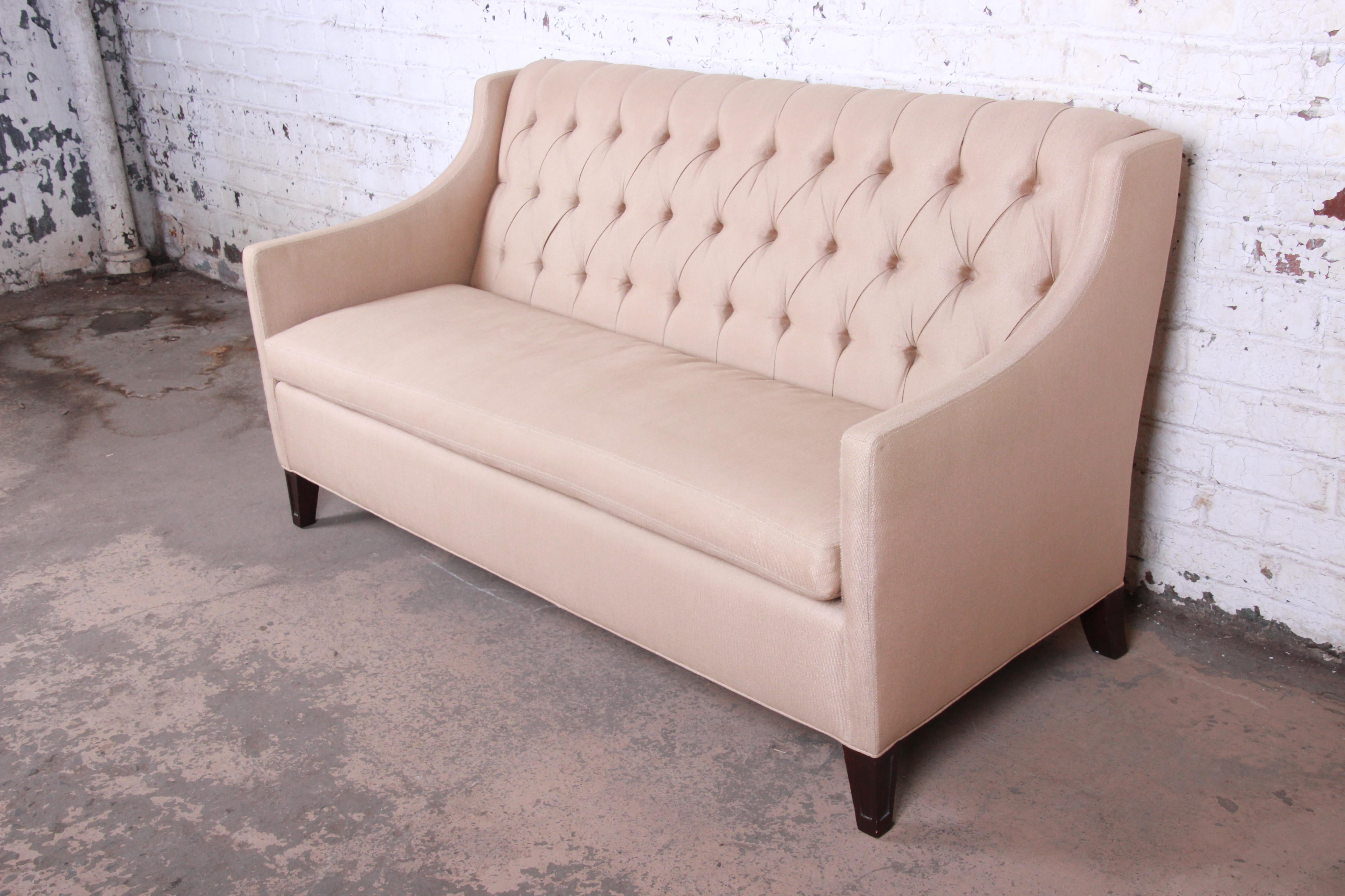 Modern Henredon Upholstery Collection Contemporary Tufted Sofa