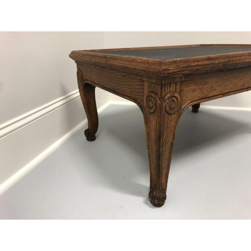 HENREDON Town and Country French Country Oak and Slate End Side Table A In Good Condition In Charlotte, NC