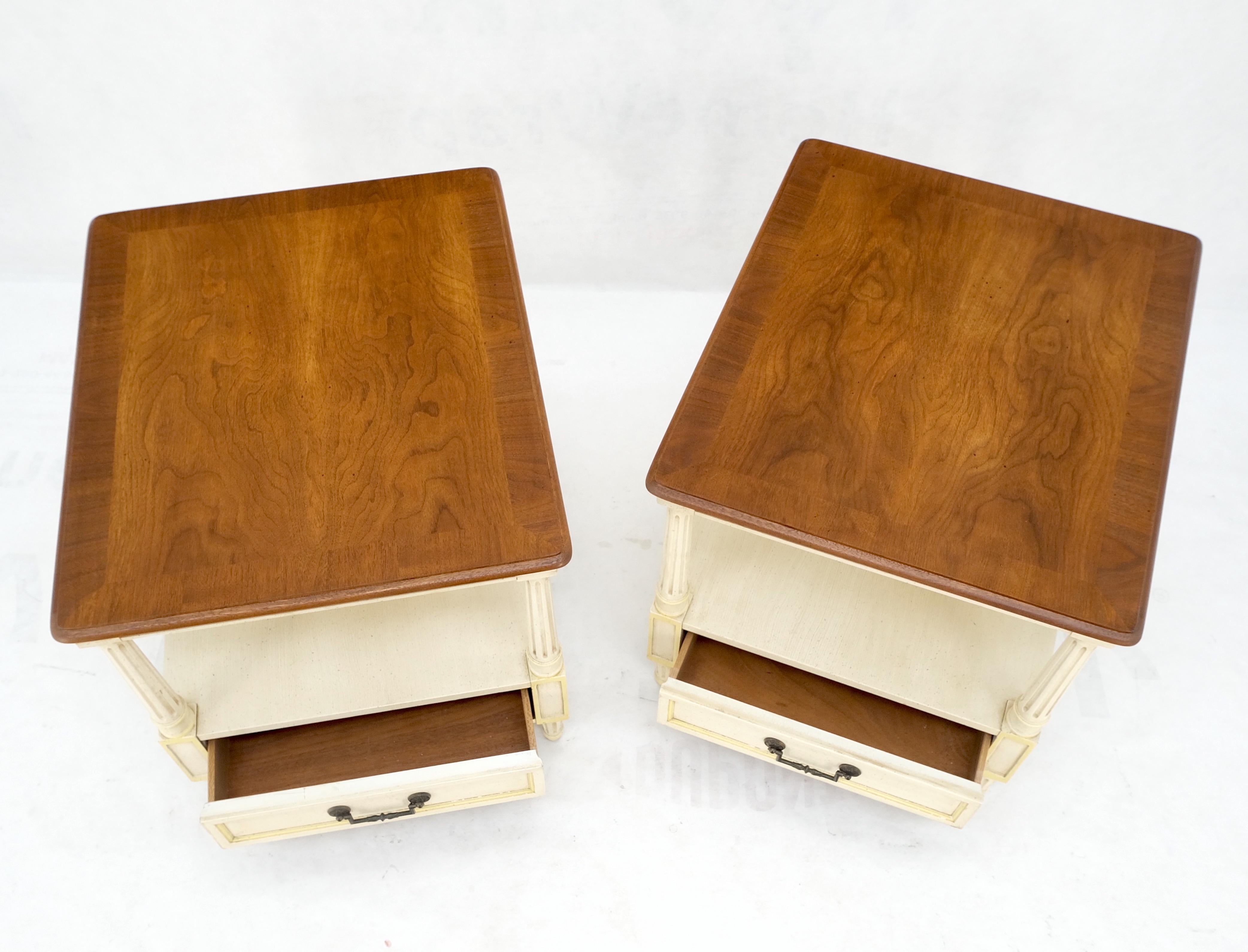 Henredon Walnut Banded Tops One Drawer End Tables Night Stands MINT ! en vente 9