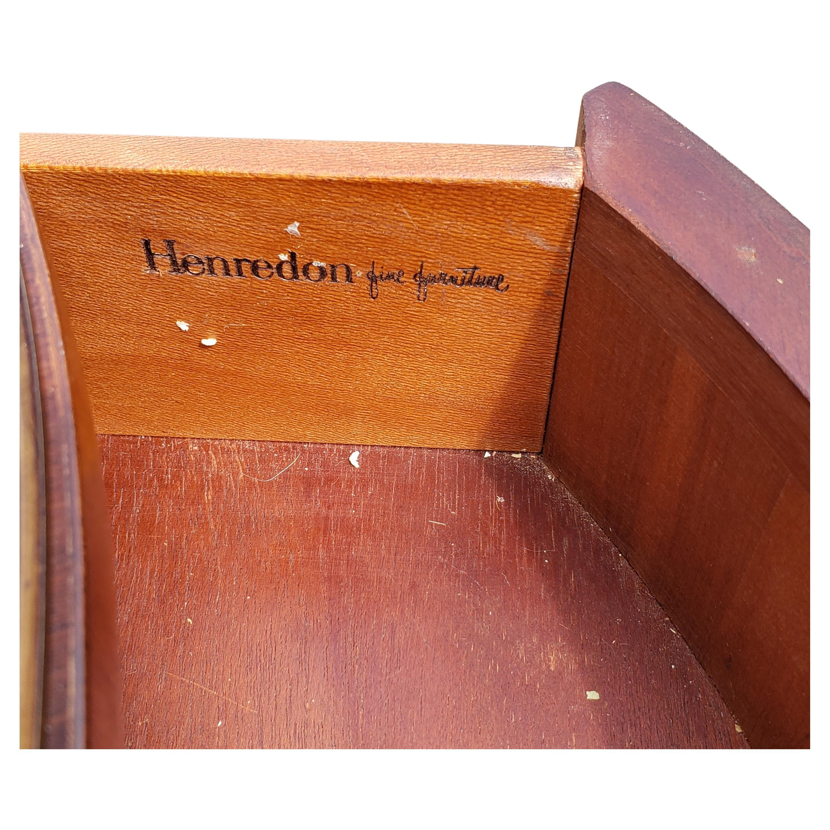 20th Century Henredon Walnut One-Drawer Galleried Gueridon Bouillotte Table