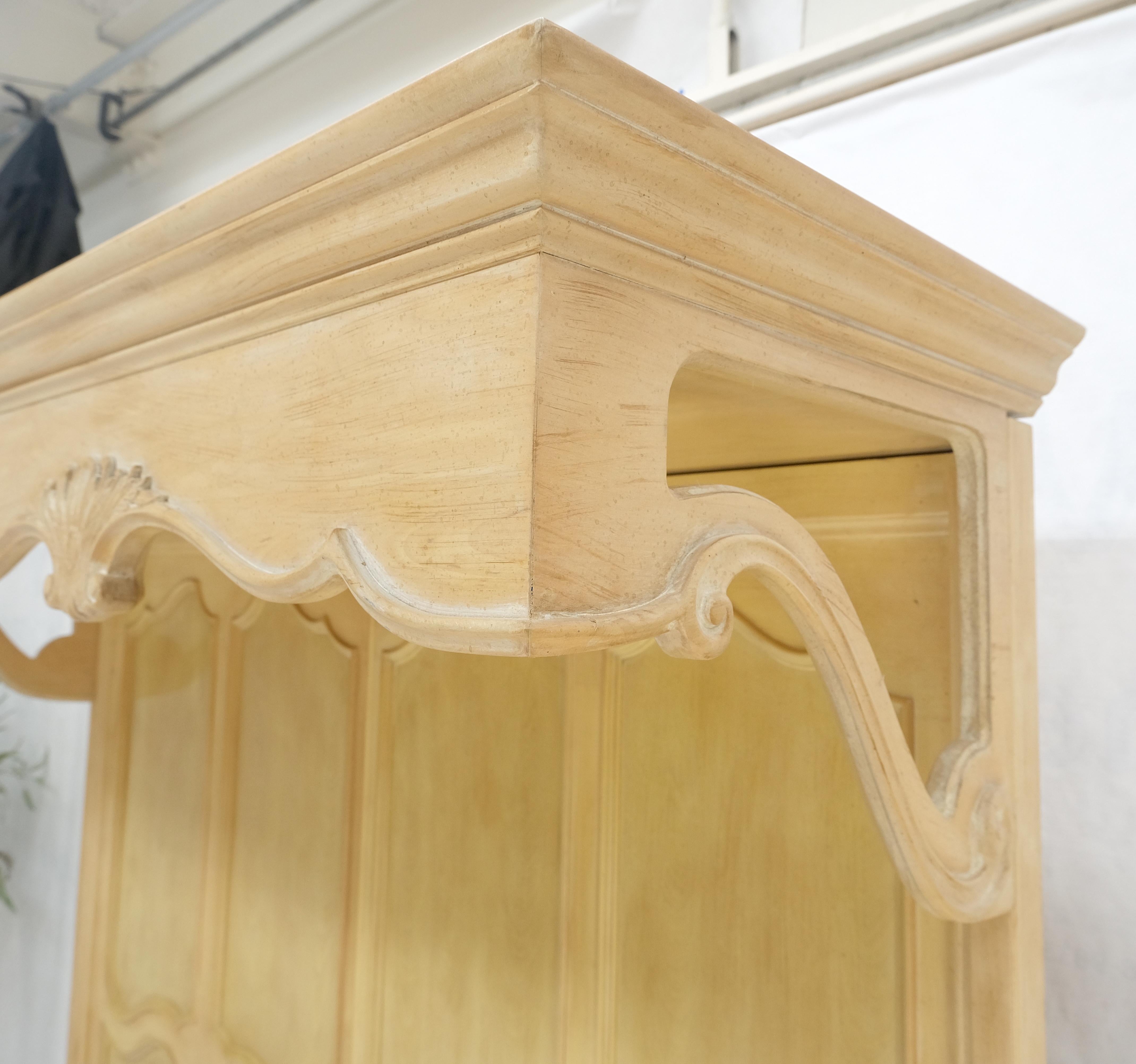 Henredon White Wash Pickled Maple Canopy Light Queen Size Bed Headboard MINT! For Sale 6