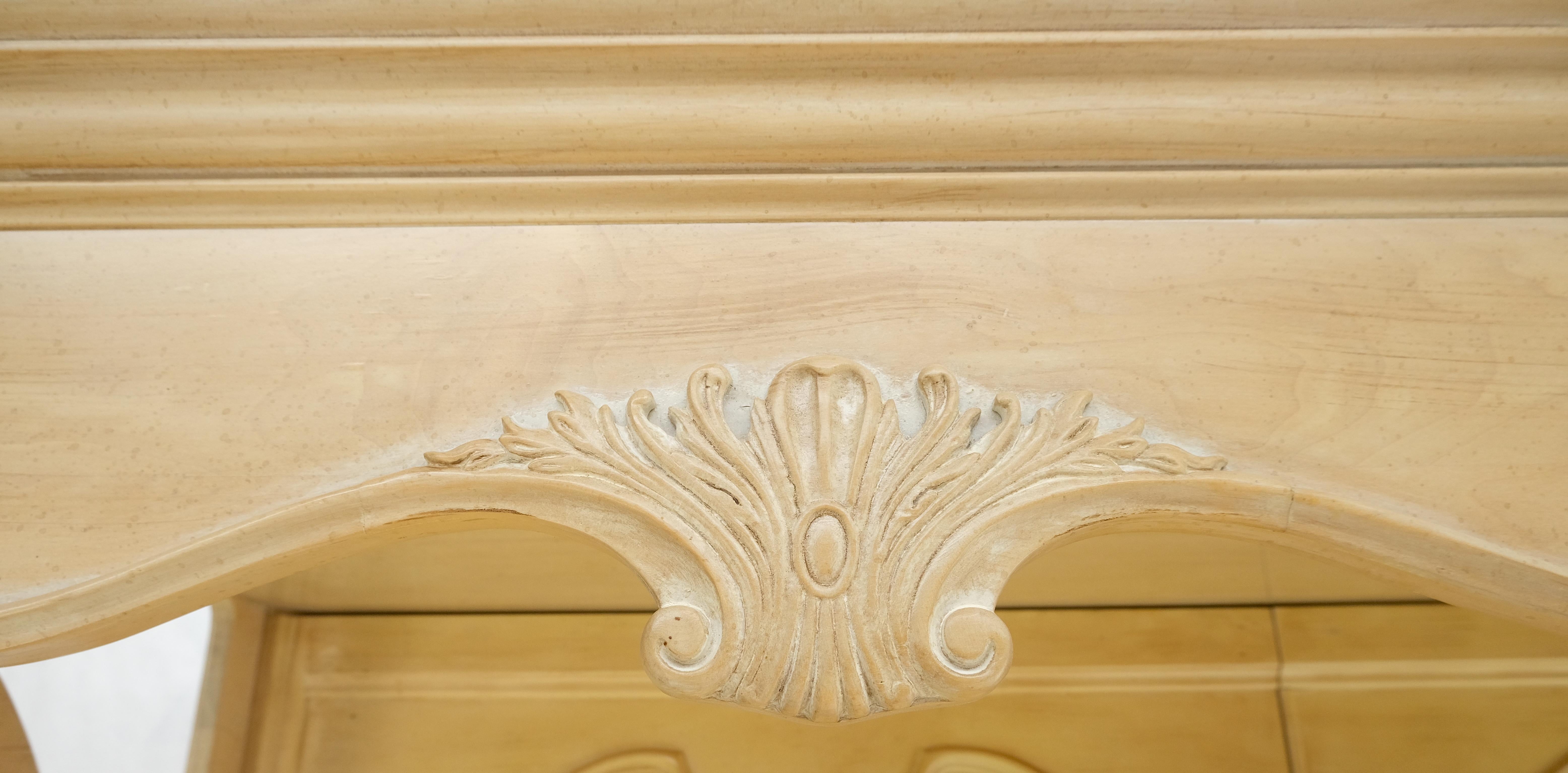 Henredon White Wash Pickled Maple Canopy Light Queen Size Bed Headboard MINT! For Sale 8