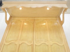 Henredon White Wash Pickled Maple Canopy Light Queen Size Bed Headboard MINT!