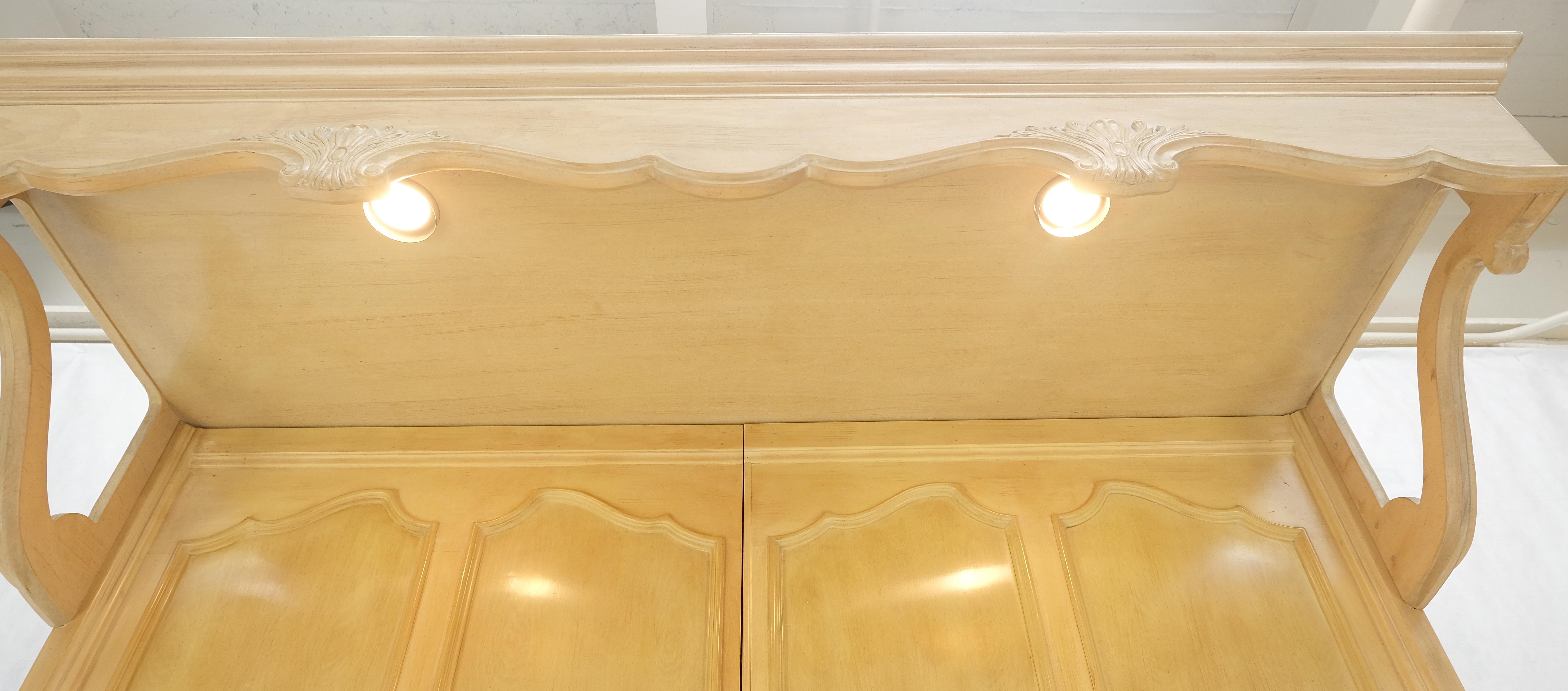 Henredon White Wash Pickled Maple Canopy Light Queen Size Bed Headboard MINT! For Sale 1