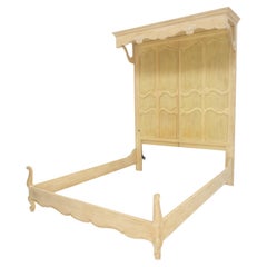 Tête de lit Henredon White Wash Pickled Maple Canopy Light Queen Size MINT !