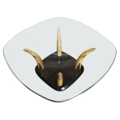 Henredon Wood Tusk Cocktail Table with Glass Top