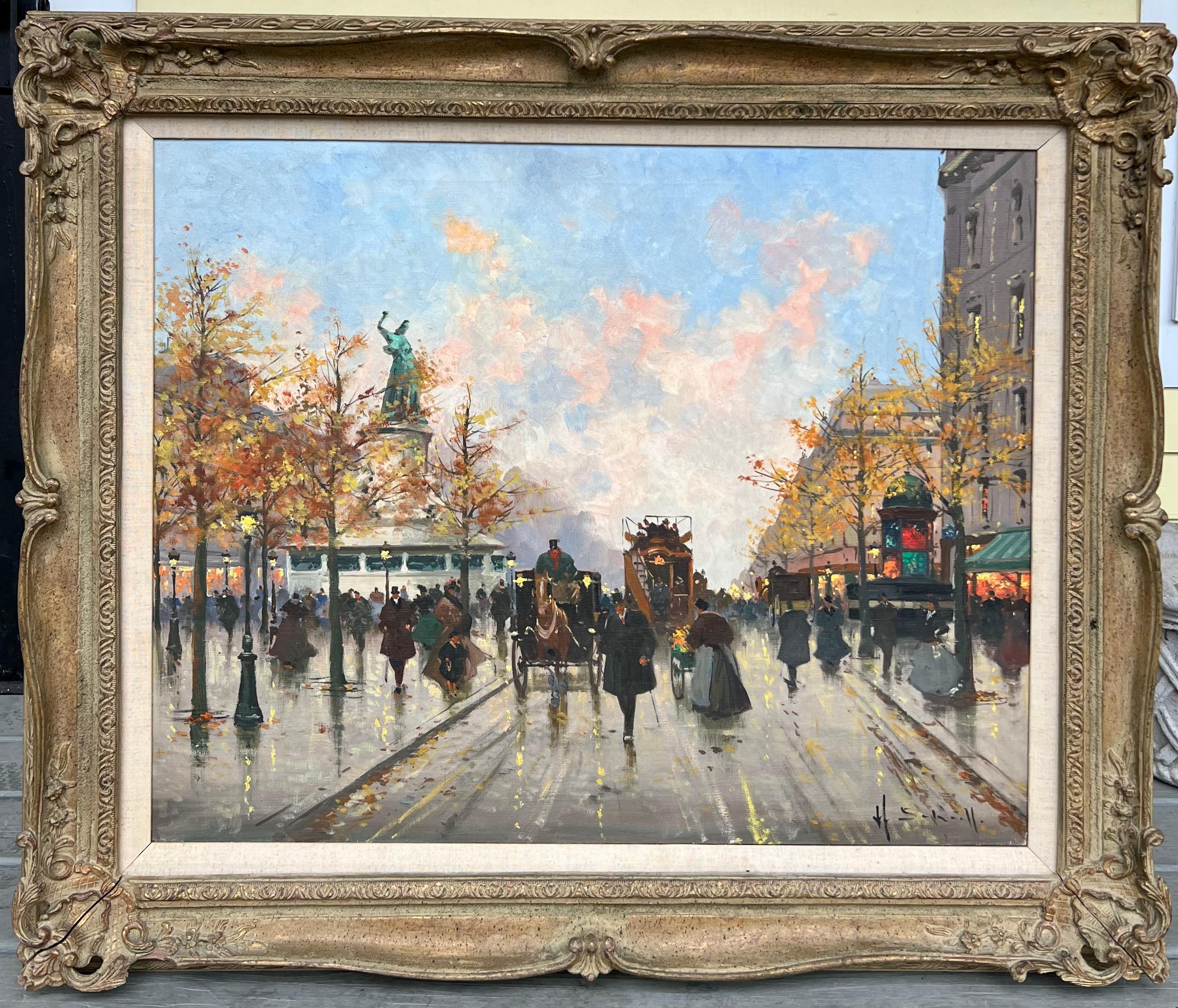 Ein Pariser Boulevard (Impressionismus), Painting, von Henri Alexis Schaeffer