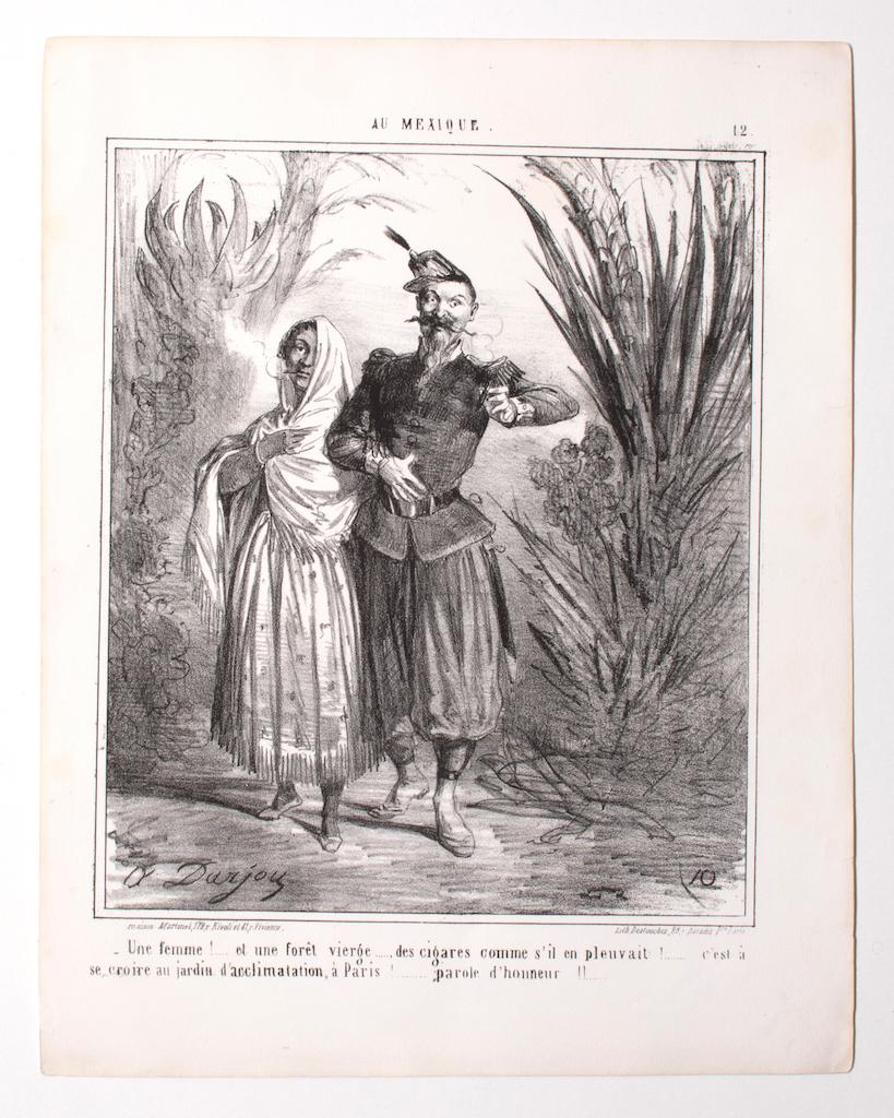 In Mexico - Original Lithograph by Alfred Darjou - 19th Century