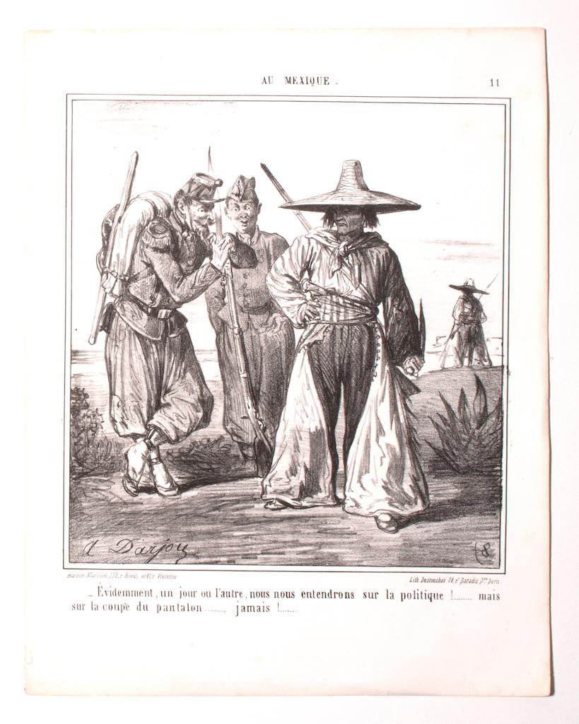 In Mexico - OriginalLithograph by Alfred Darjou - 19th Century