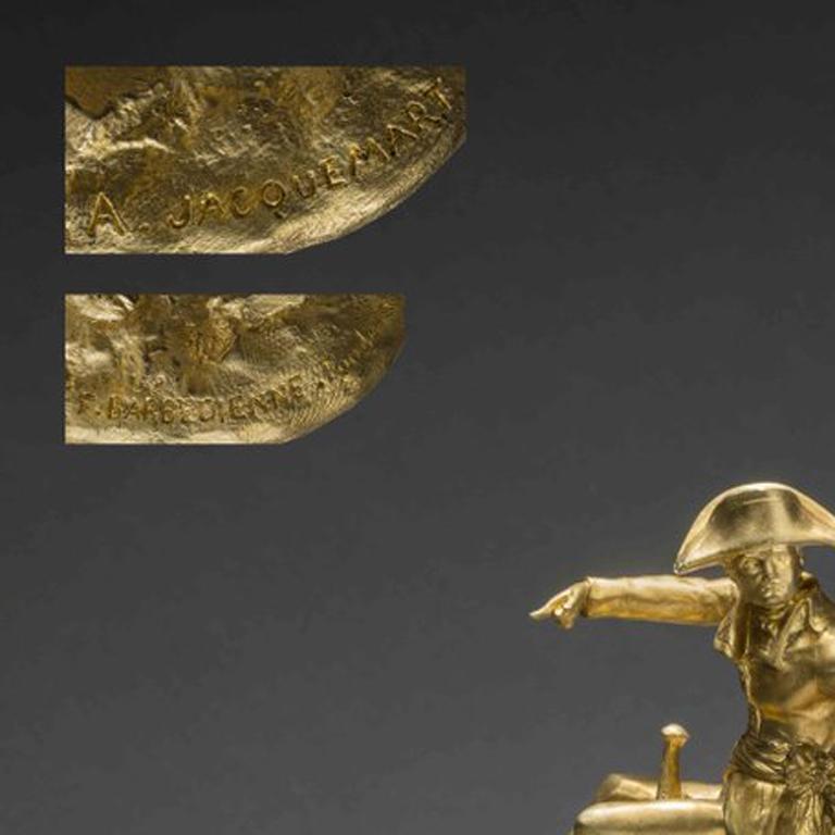 El General Bonaparte en Egipto - Figurative Sculpture Oro de Henri Alfred Marie Jacquemart