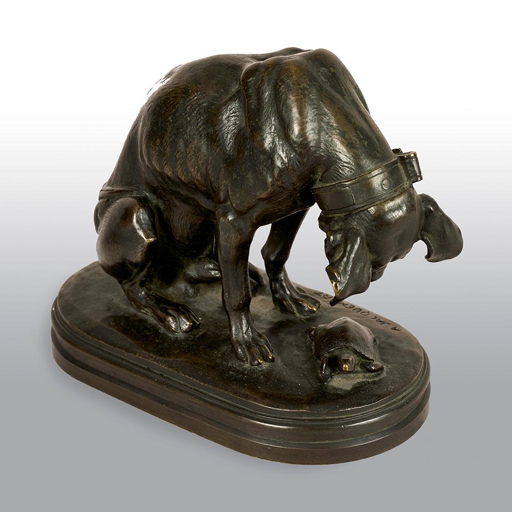 19th Century Henri Alfred Marie Jacquemart Hound and Tortoise French