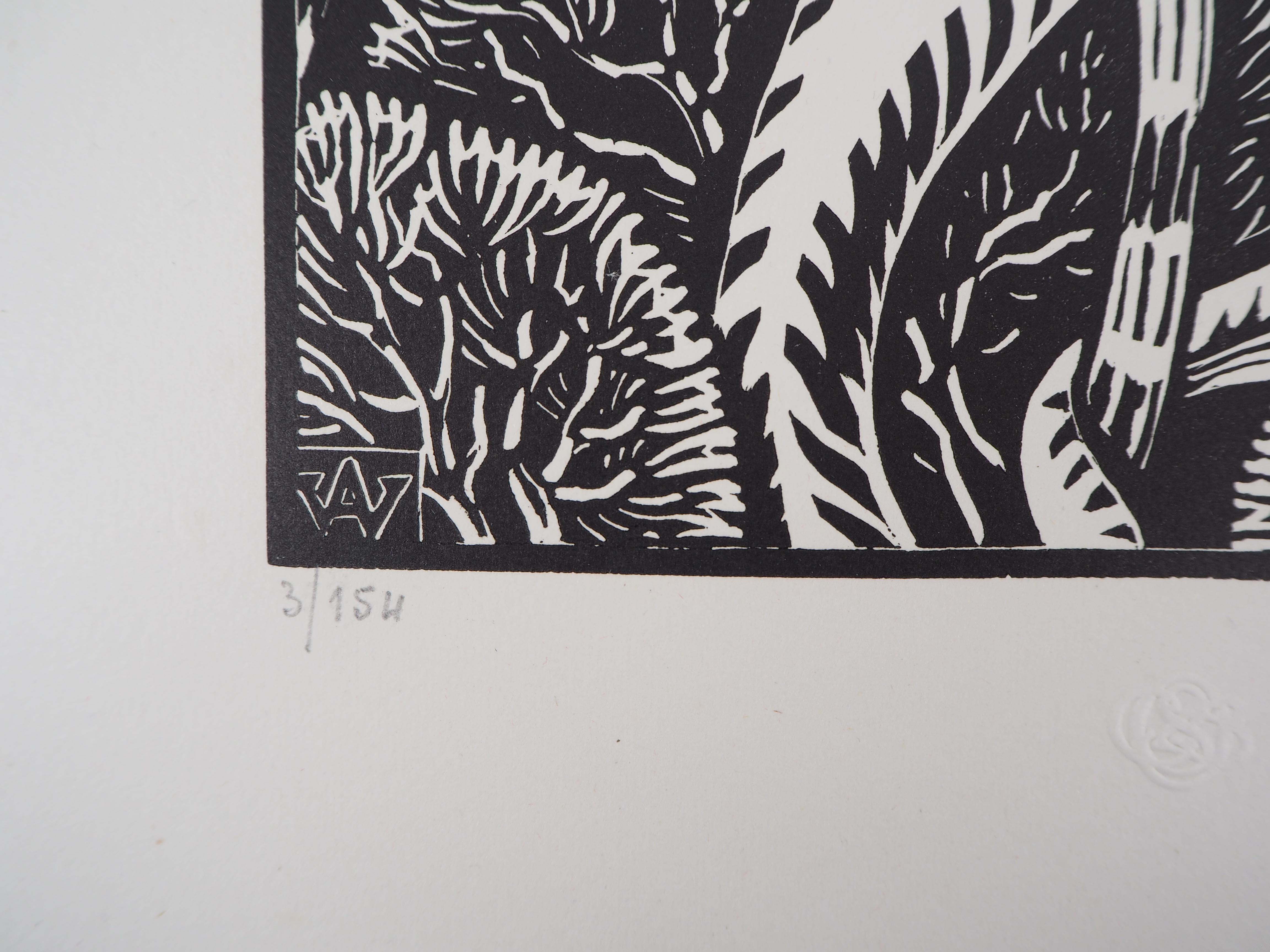 Henri AMEDEE-WETTER (1869-1929)
Leben im Meer: Meerjungfrauen-Mutterschaft, 1922

Original Holzschnitt
Handsigniert mit Bleistift
Nummeriert /105
Auf Vellum 32,5 x 25,5 cm (ca. 13 x 10 Zoll)
Trägt den Blindstempel des Herausgebers 'Imagier de la