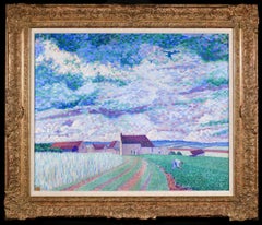 Temps Orageux - Paesaggio divisionista dipinto a olio da Henri Andre Joubert