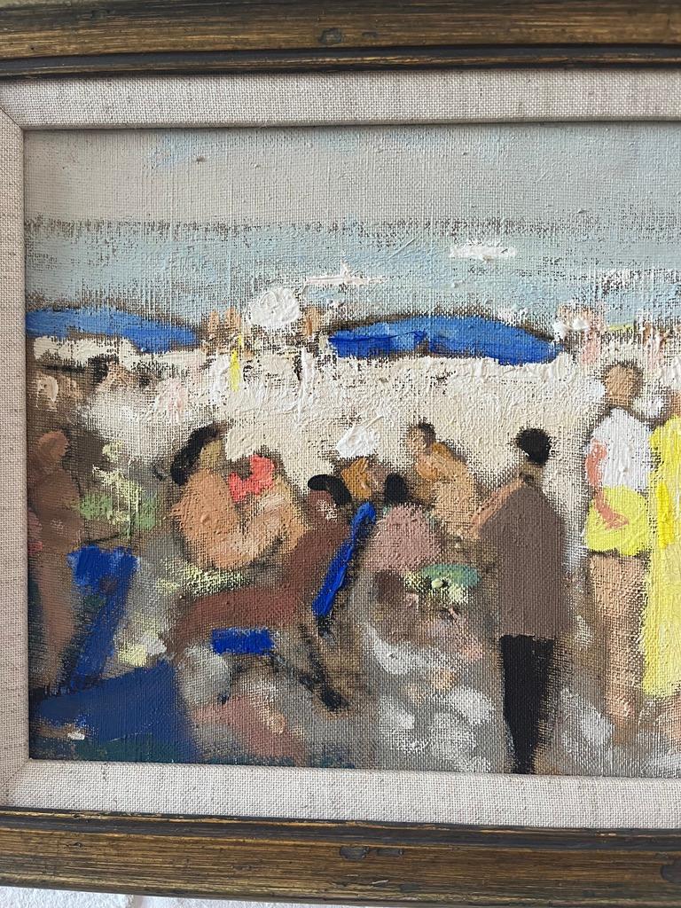 Impressionniste français, figures sur la plage, sud de la Côte d'Azur en vente 5
