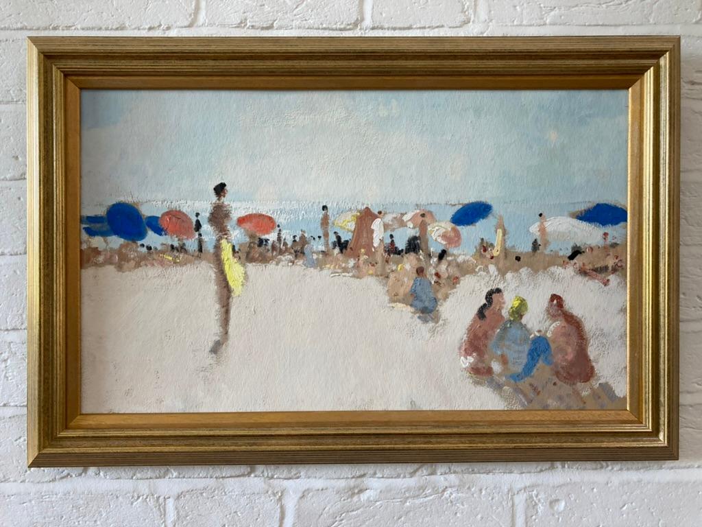 French Impressionist, Figures on the beach, South of France, French Riviera For Sale 10