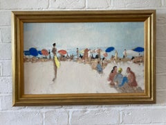 French Impressionist, Figures on the beach, South of France, French Riviera