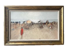 Französischer Impressionist, Figuren am Strand, Südfrankreich, Französische Riviera