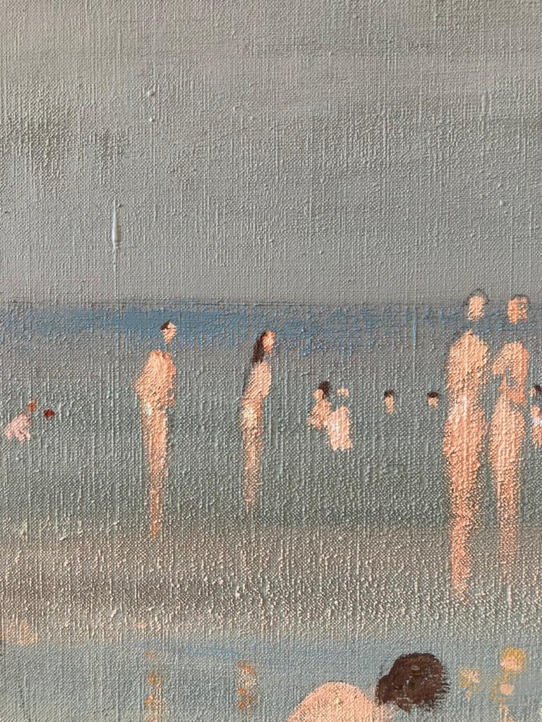 French Impressionist, Figures on the beach, South of France, French Riviera For Sale 1