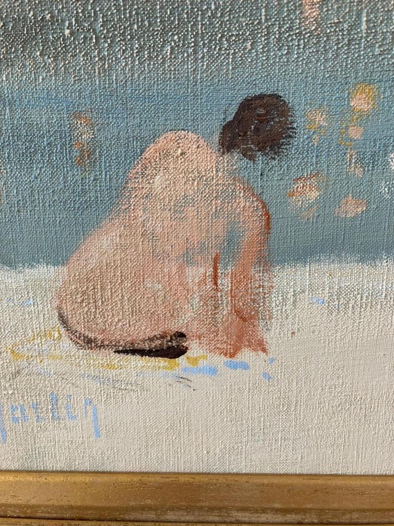 French Impressionist, Figures on the beach, South of France, French Riviera For Sale 2