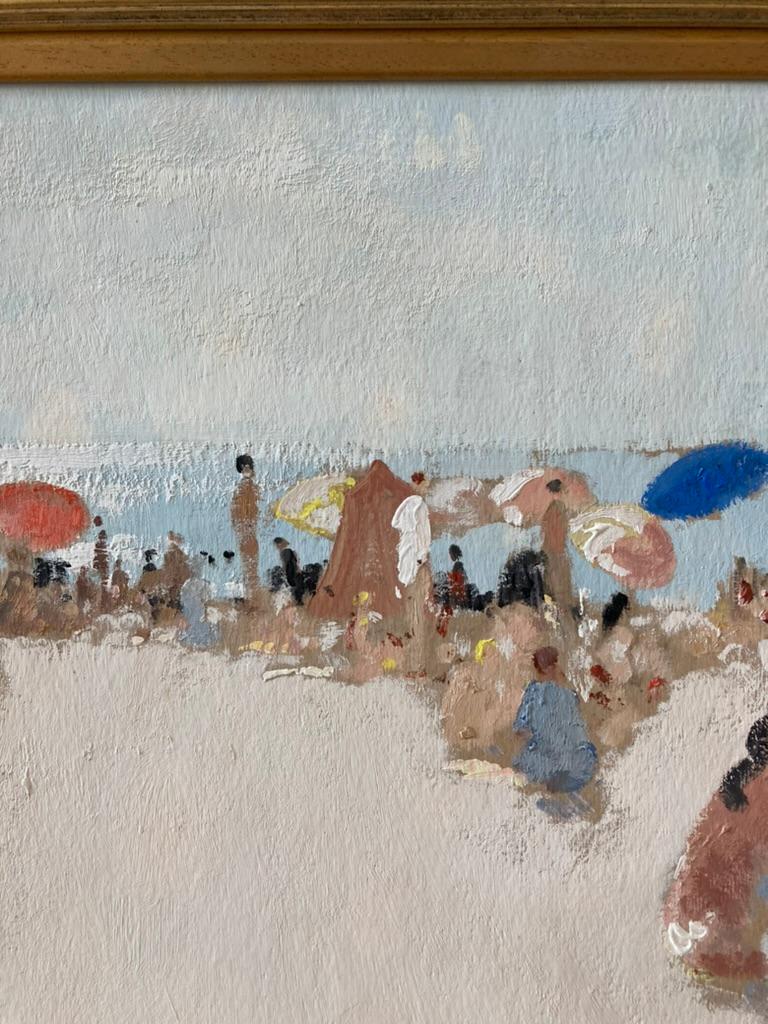 French Impressionist, Figures on the beach, South of France, French Riviera For Sale 4