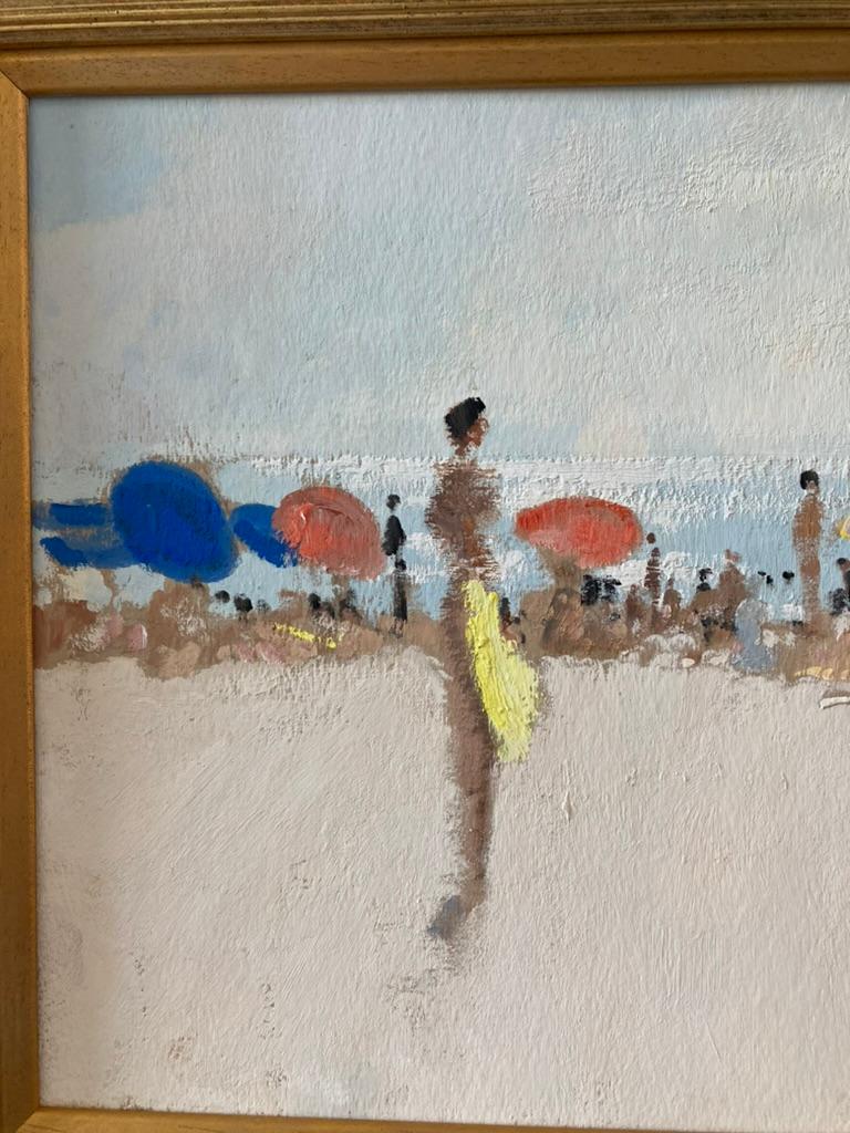 French Impressionist, Figures on the beach, South of France, French Riviera For Sale 5
