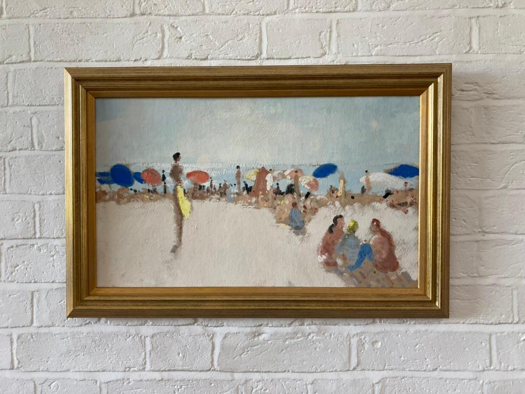 French Impressionist, Figures on the beach, South of France, French Riviera For Sale 6