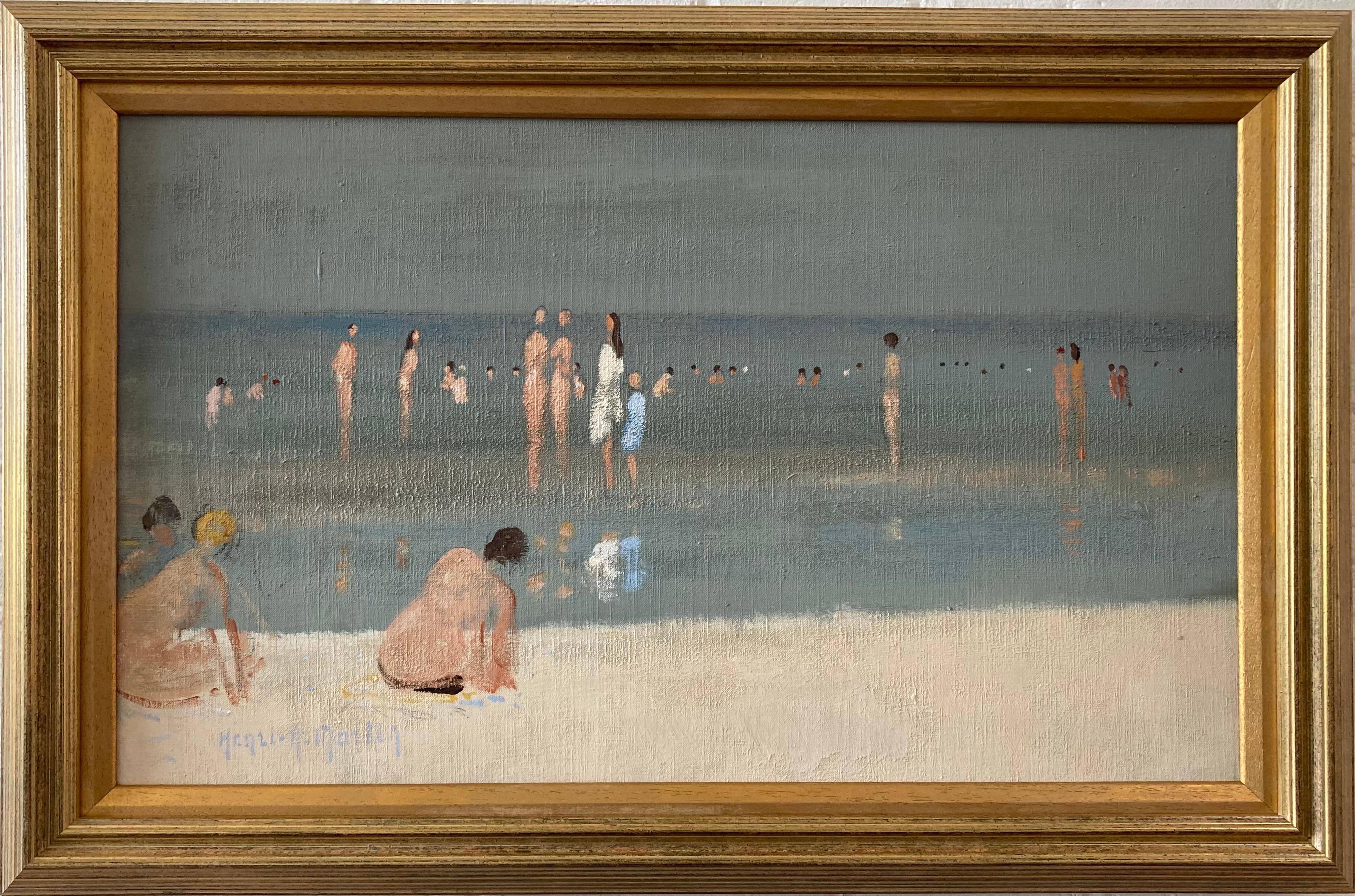 Impressionniste français, figures sur la plage, sud de la Côte d'Azur