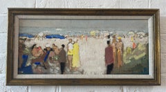 Französischer Impressionist, Figuren am Strand, Südfrankreich, Französische Riviera