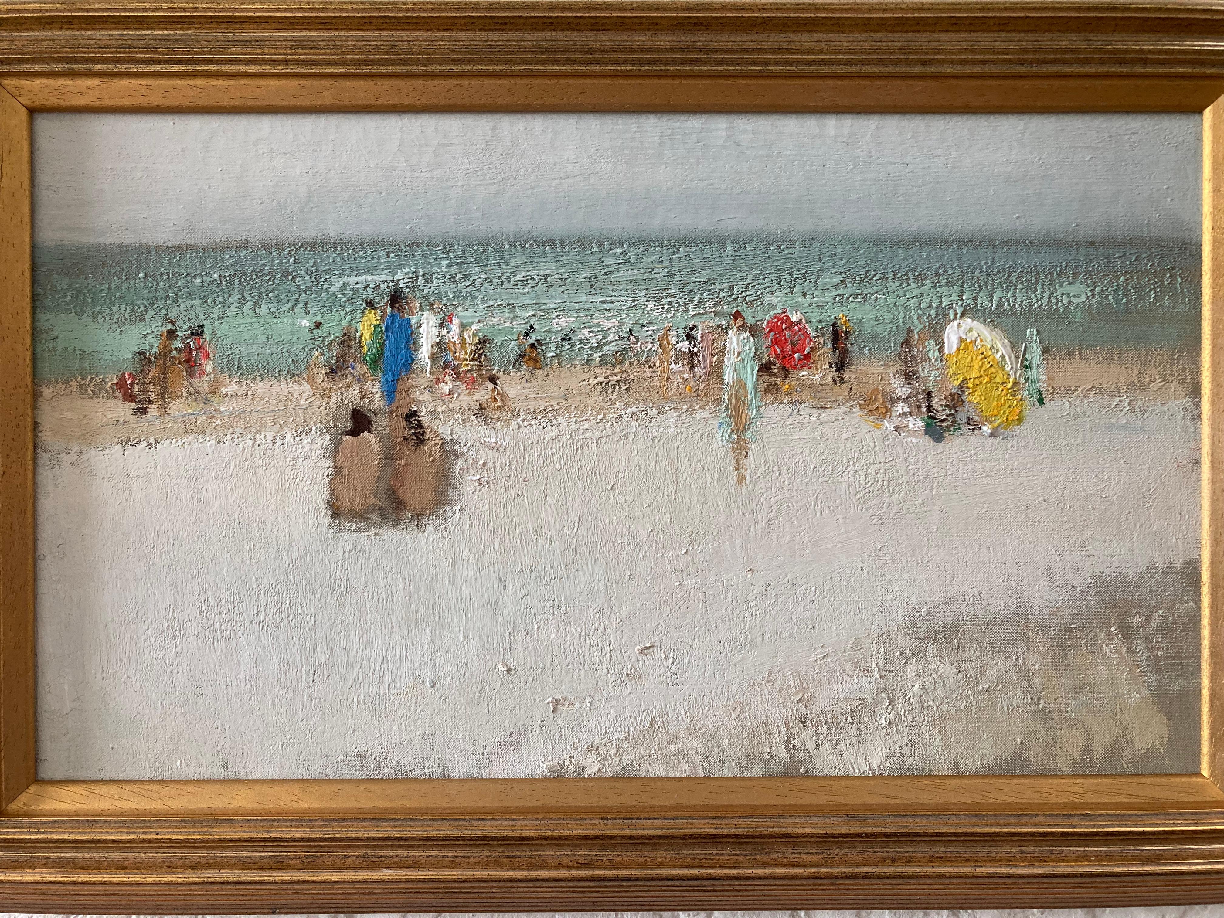 Französisch-impressionistische Strandszene aus Südfrankreich – Painting von Henri-André Martin
