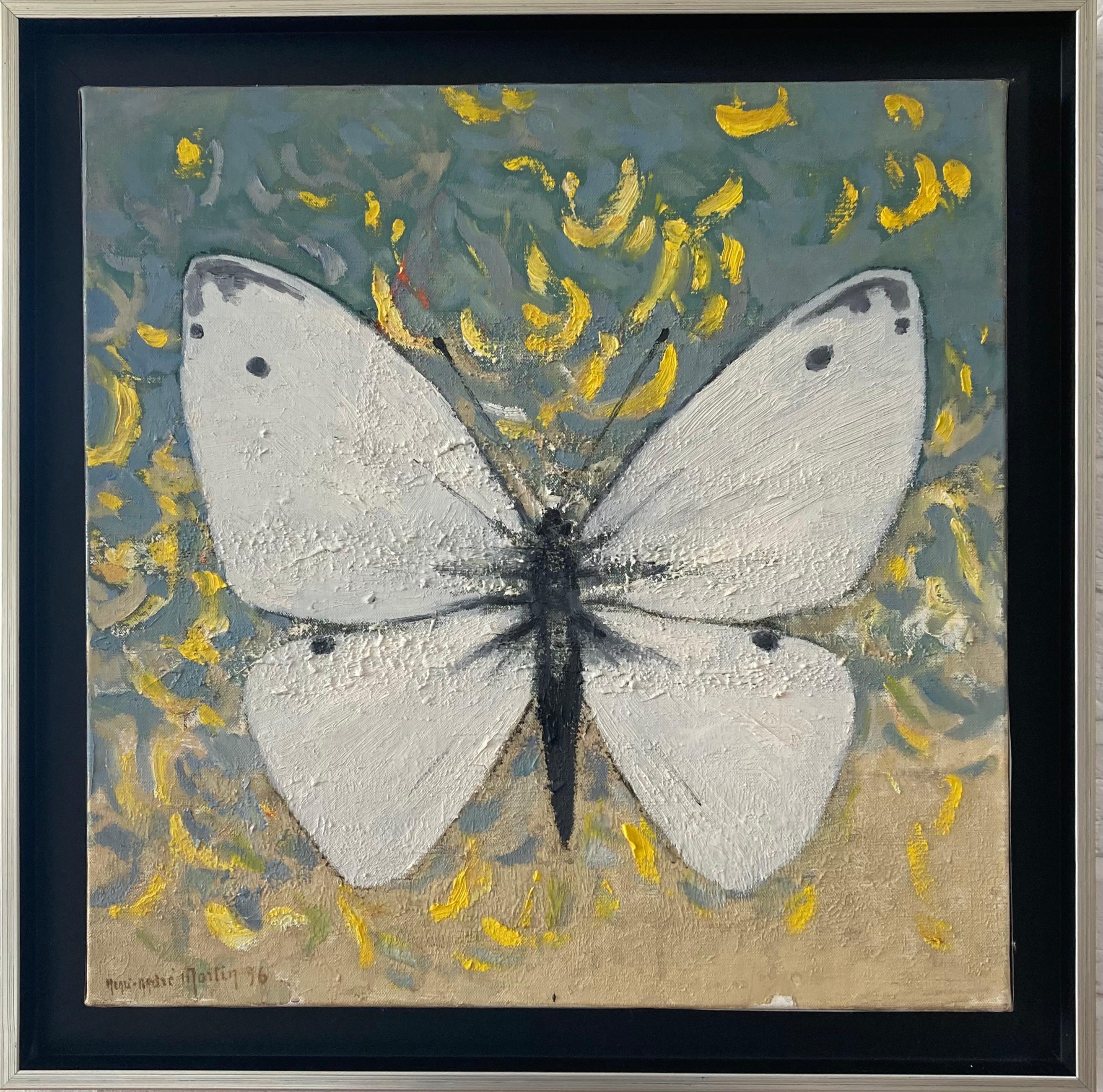 Beau papillon d'été moderniste français - Painting de Henri-André Martin