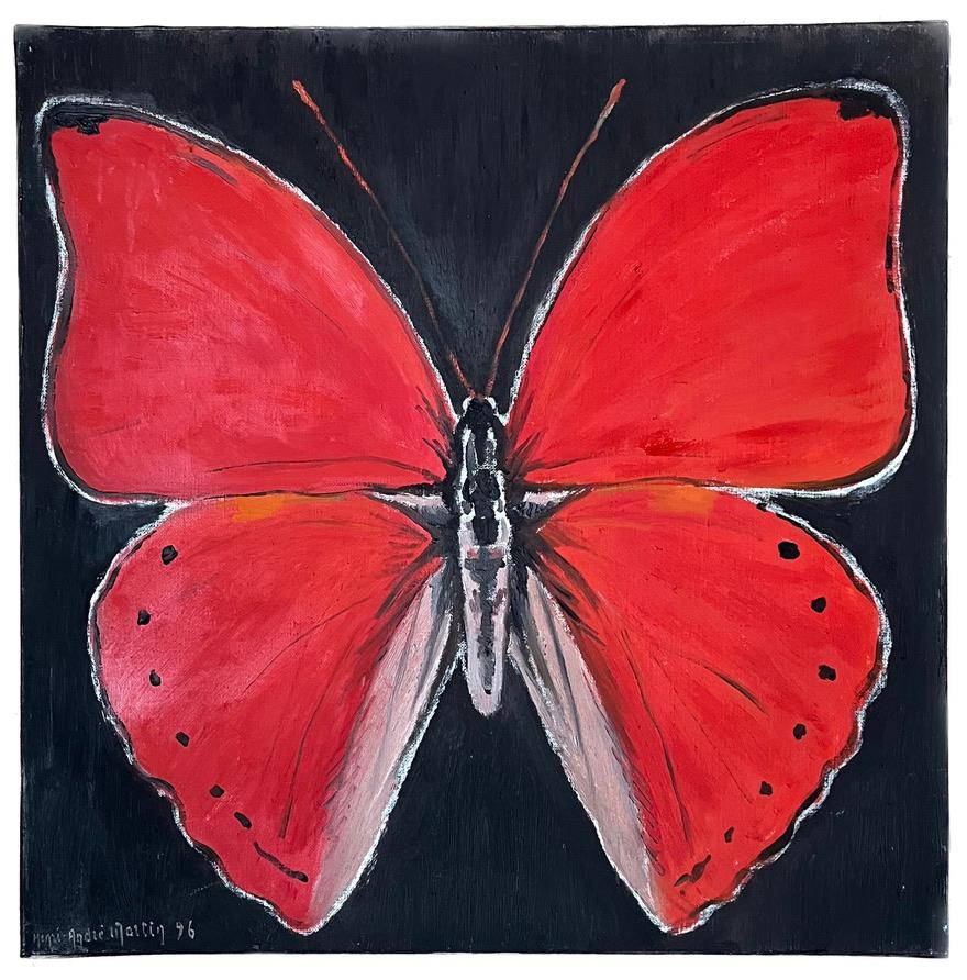 Beau papillon d'été moderniste français - Painting de Henri-André Martin