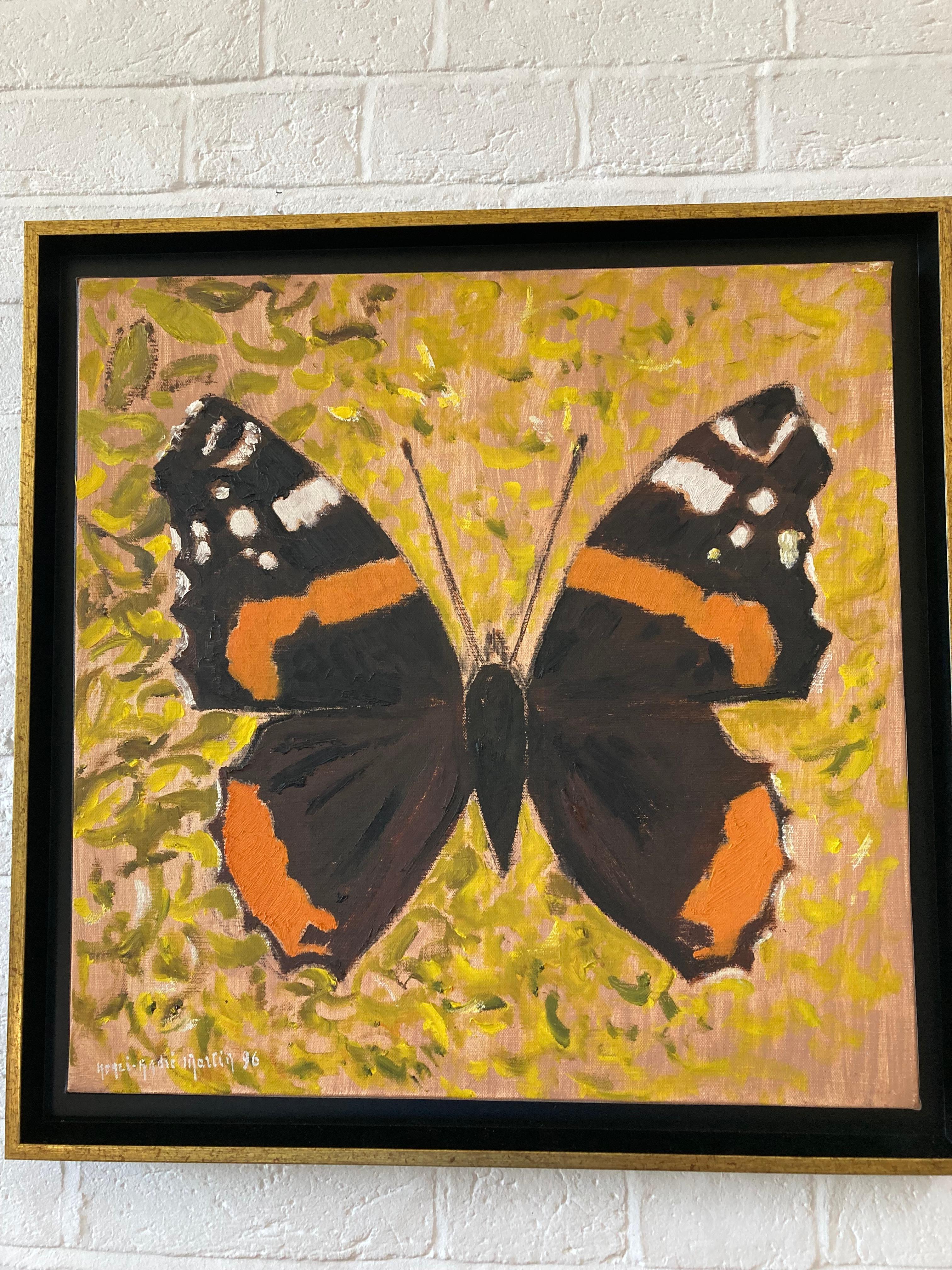 French Modernist, Beautiful Summer Red Admiral Butterfly For Sale 11