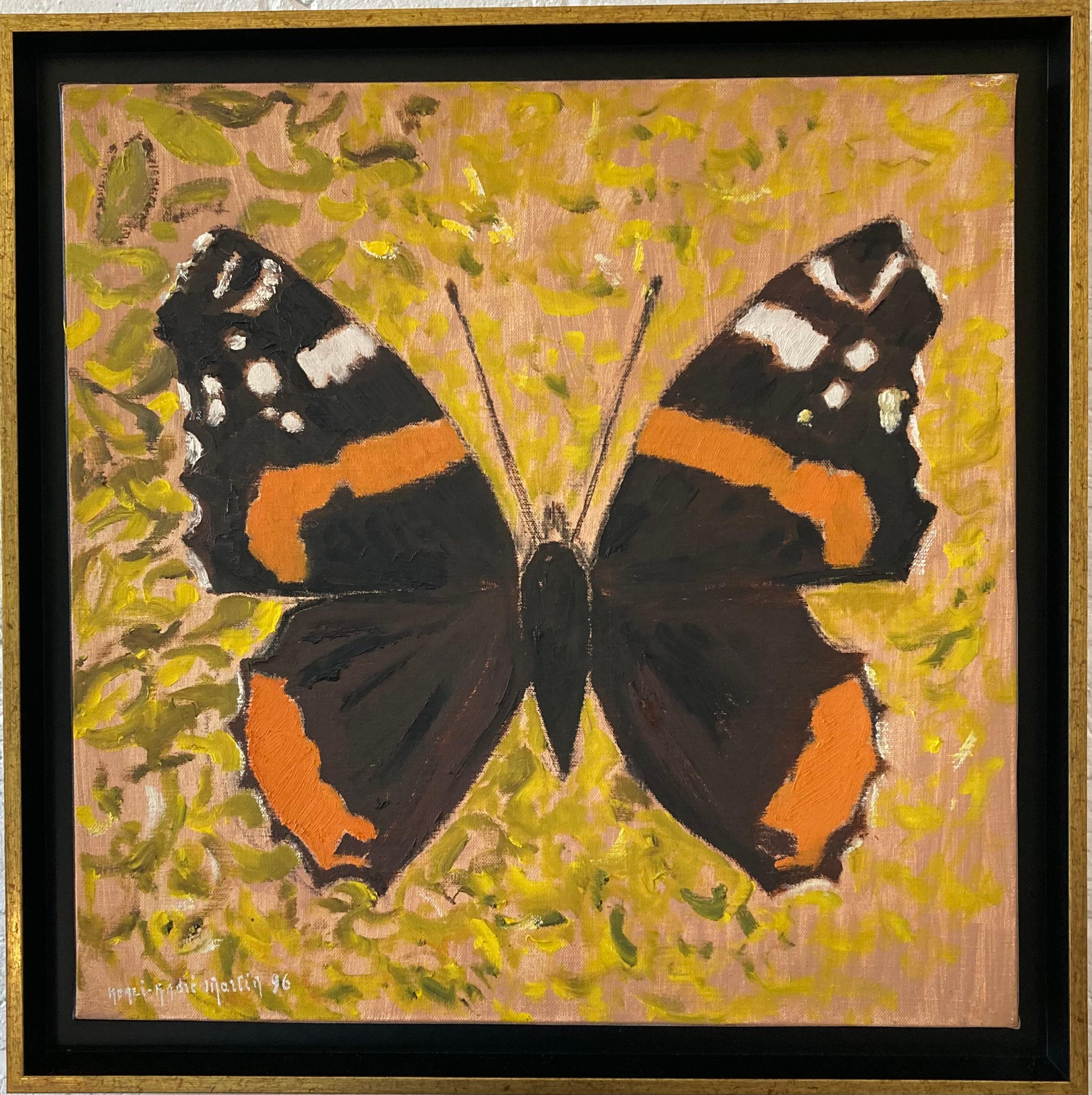 French Modernist, Beautiful Summer Red Admiral Butterfly For Sale 1