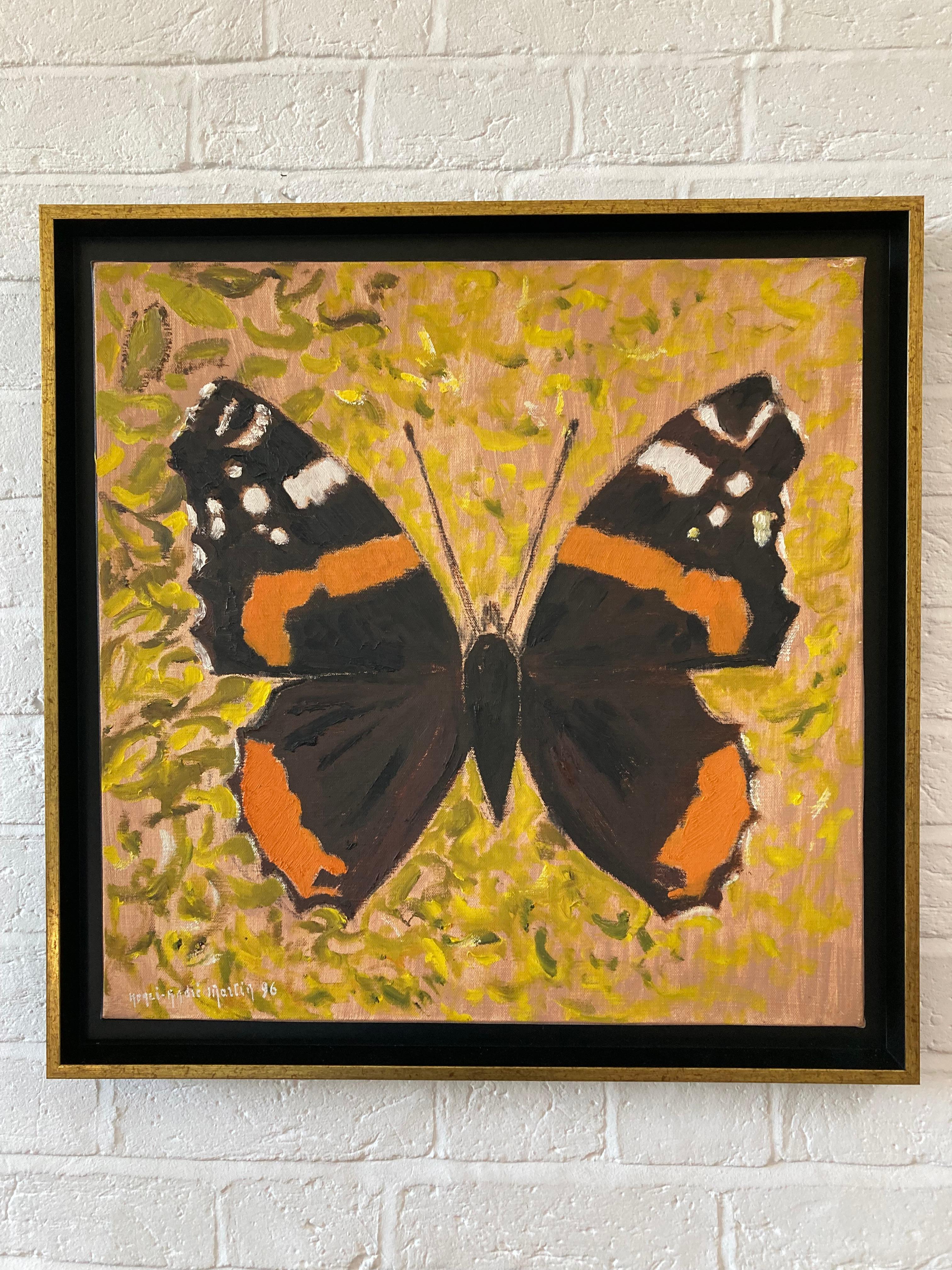 French Modernist, Beautiful Summer Red Admiral Butterfly For Sale 2
