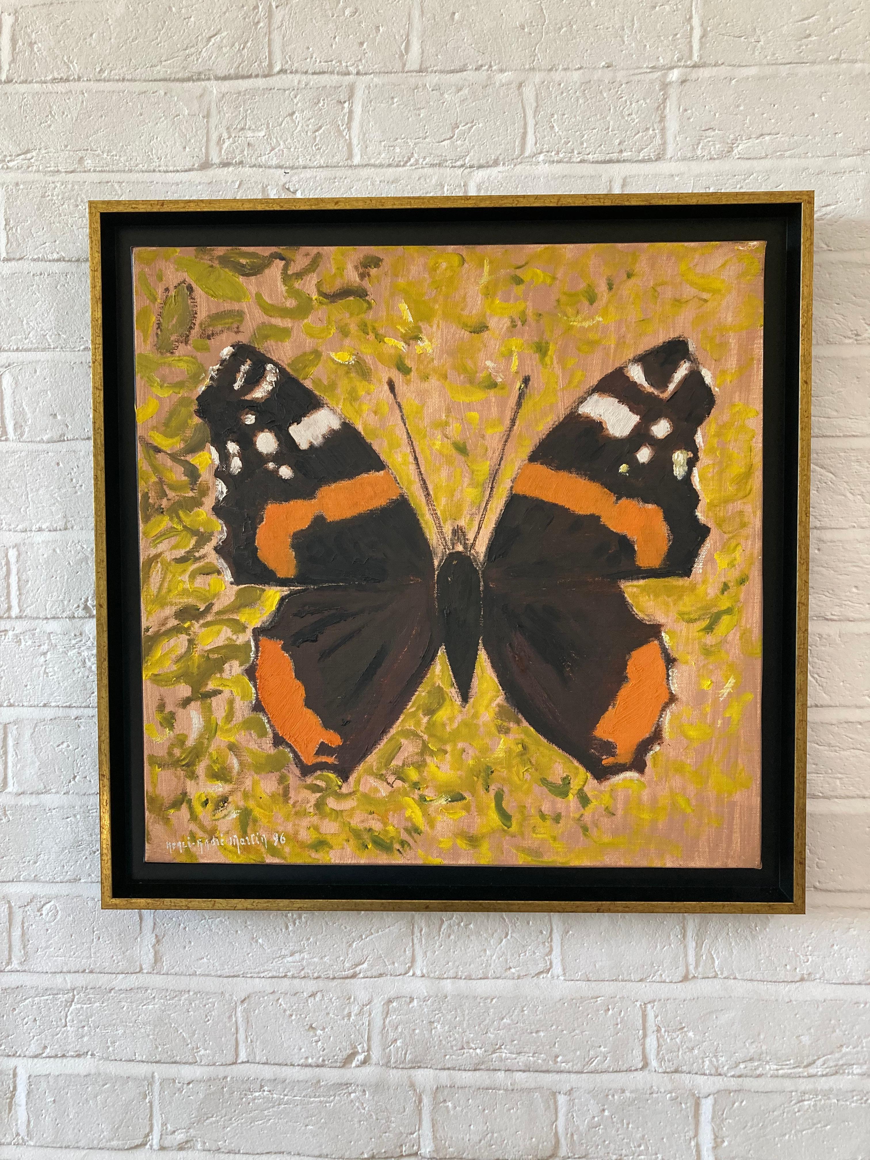 French Modernist, Beautiful Summer Red Admiral Butterfly For Sale 3