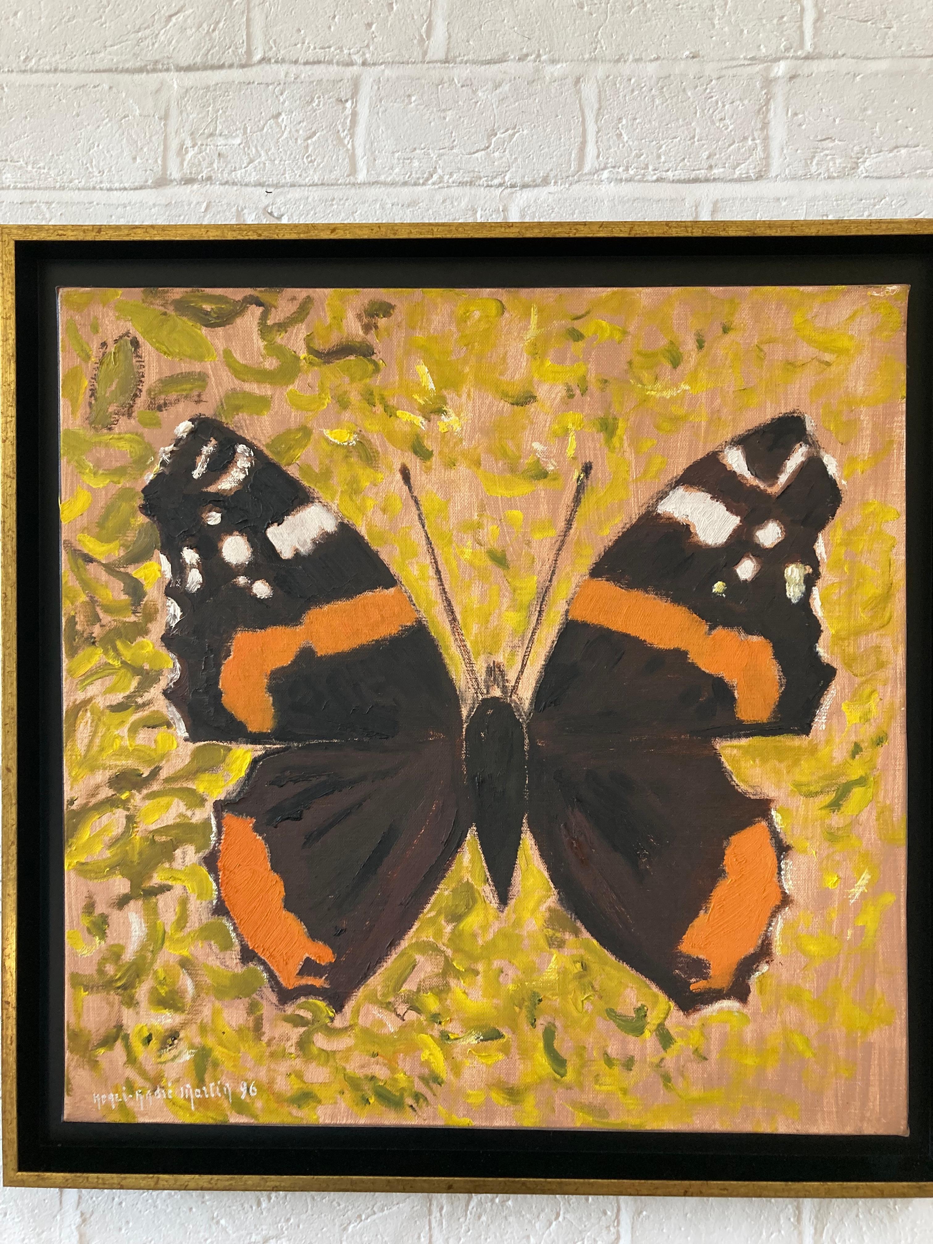 French Modernist, Beautiful Summer Red Admiral Butterfly For Sale 4