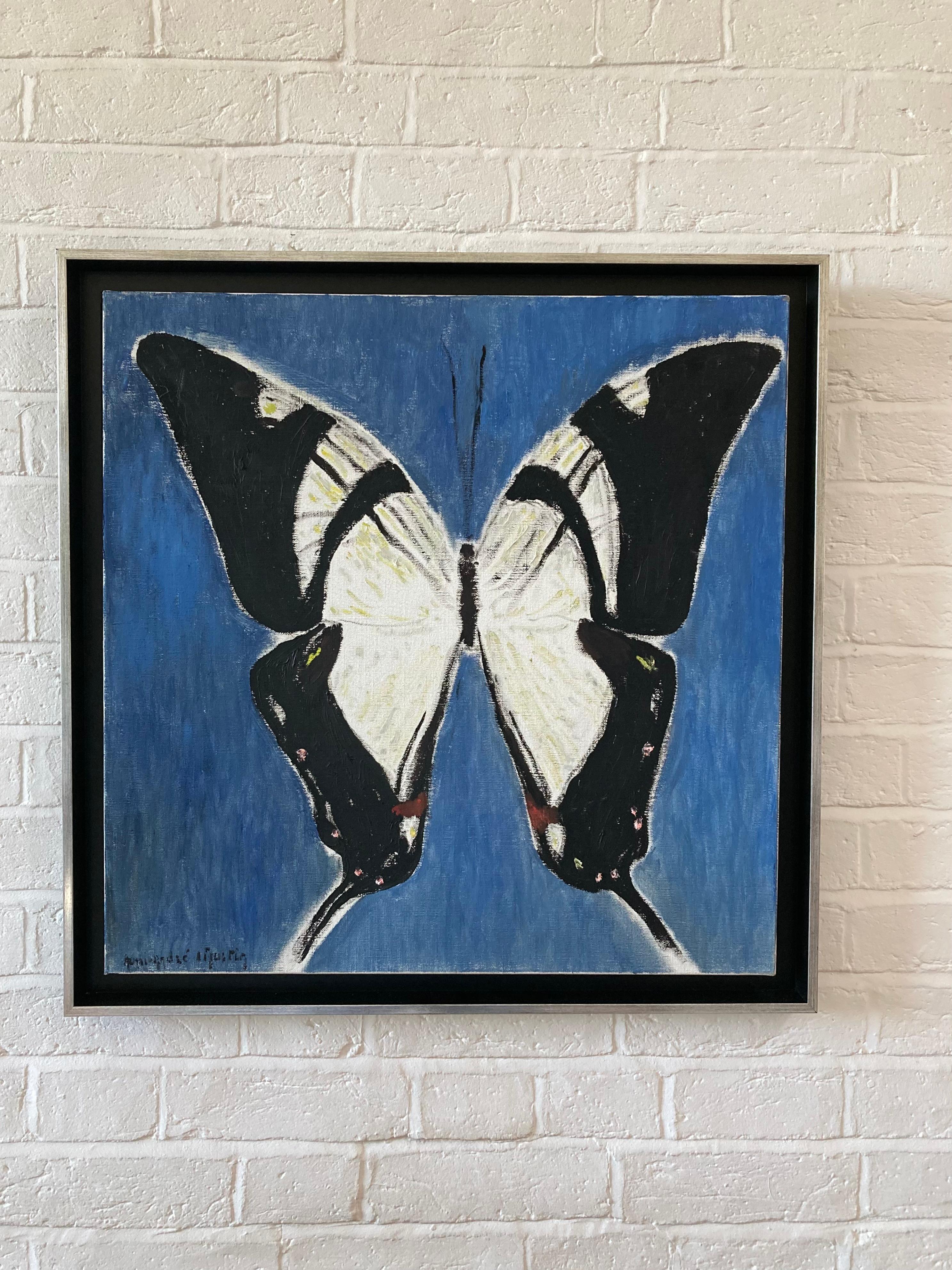 French Modernist, Beautiful Summer Swallowtail Butterfly - Painting by Henri-André Martin
