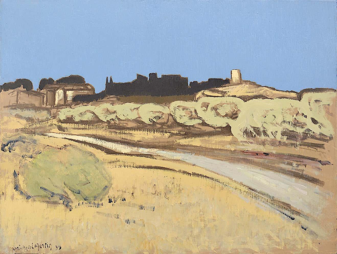 Henri-André Martin Carretera en Eygalieres, Alpilles, Provenza, Óleo sobre lienzo, 1999 en venta 1