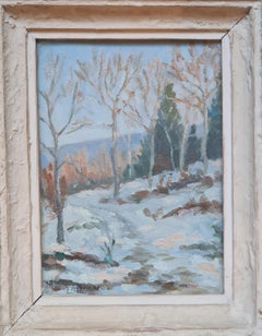 Paysage Enneigé, Snow Scene, French Mid Century Landscape