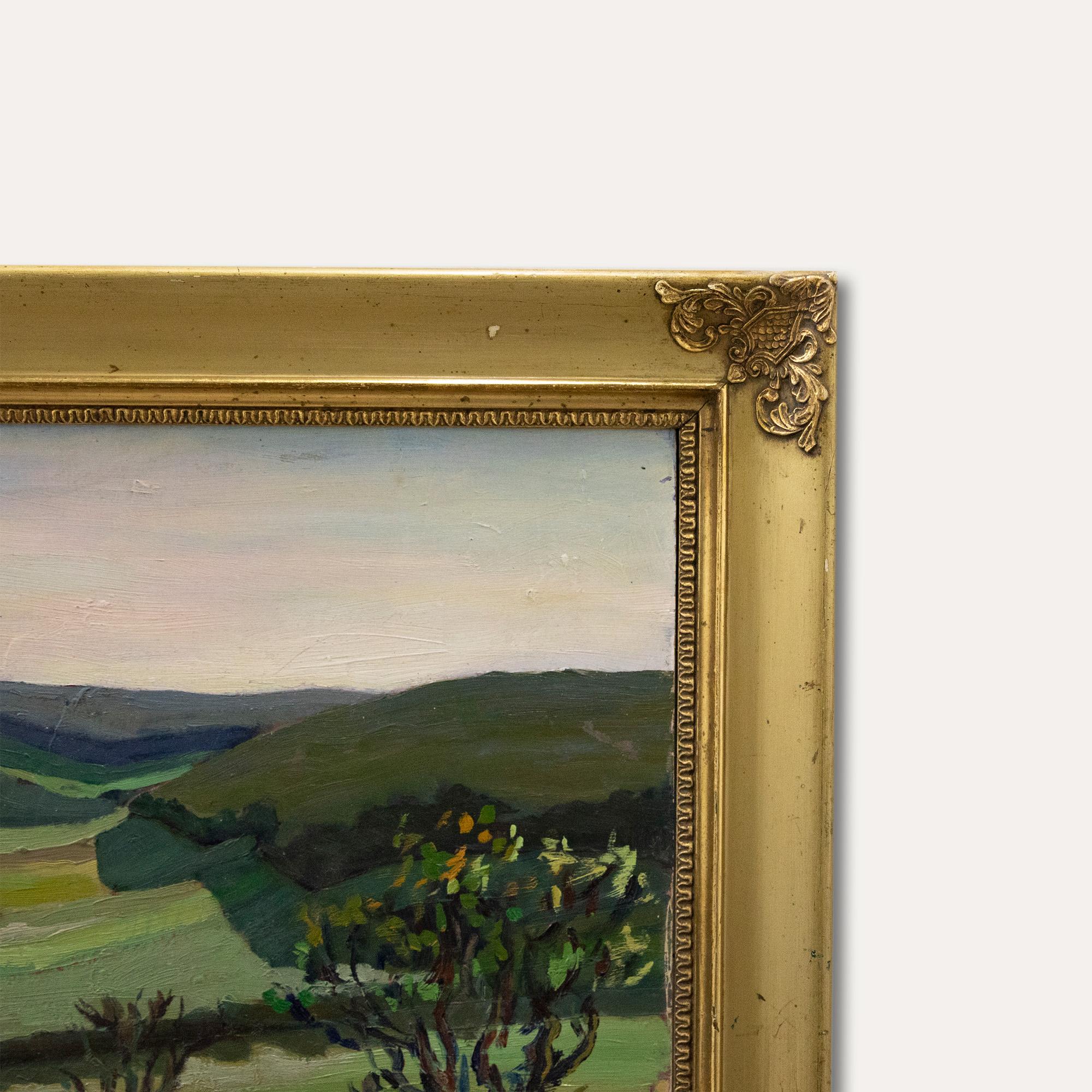 Attribuire. Henri Auchere (1908-2000) - Olio incorniciato, Paesaggio di Rolle 2