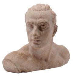 Henri Bargas, Man Bust Sculpture, 1930s
