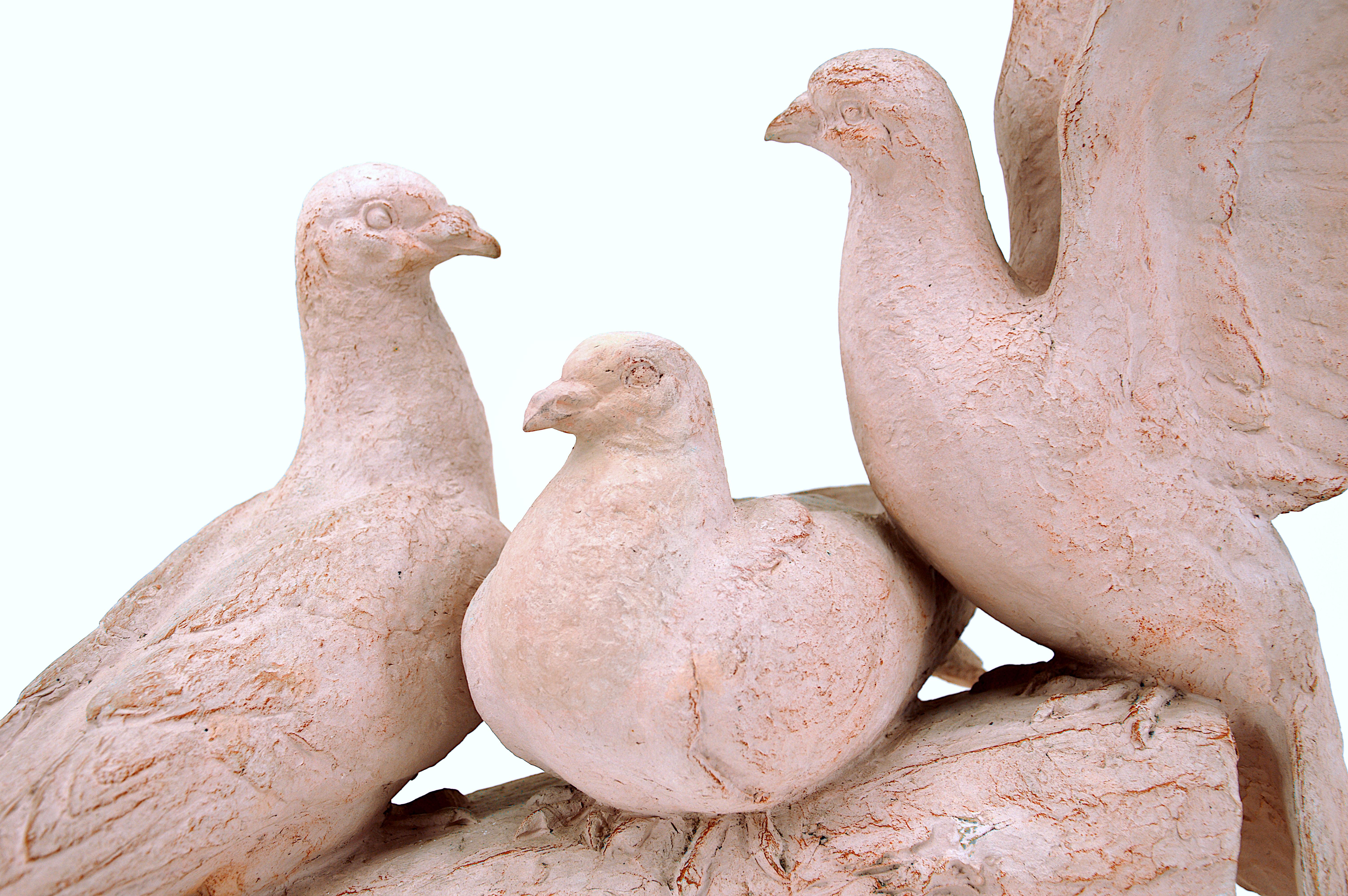 Henri Bargas, Las tres palomas, terracota francesa Art Déco, 1920 Francés en venta
