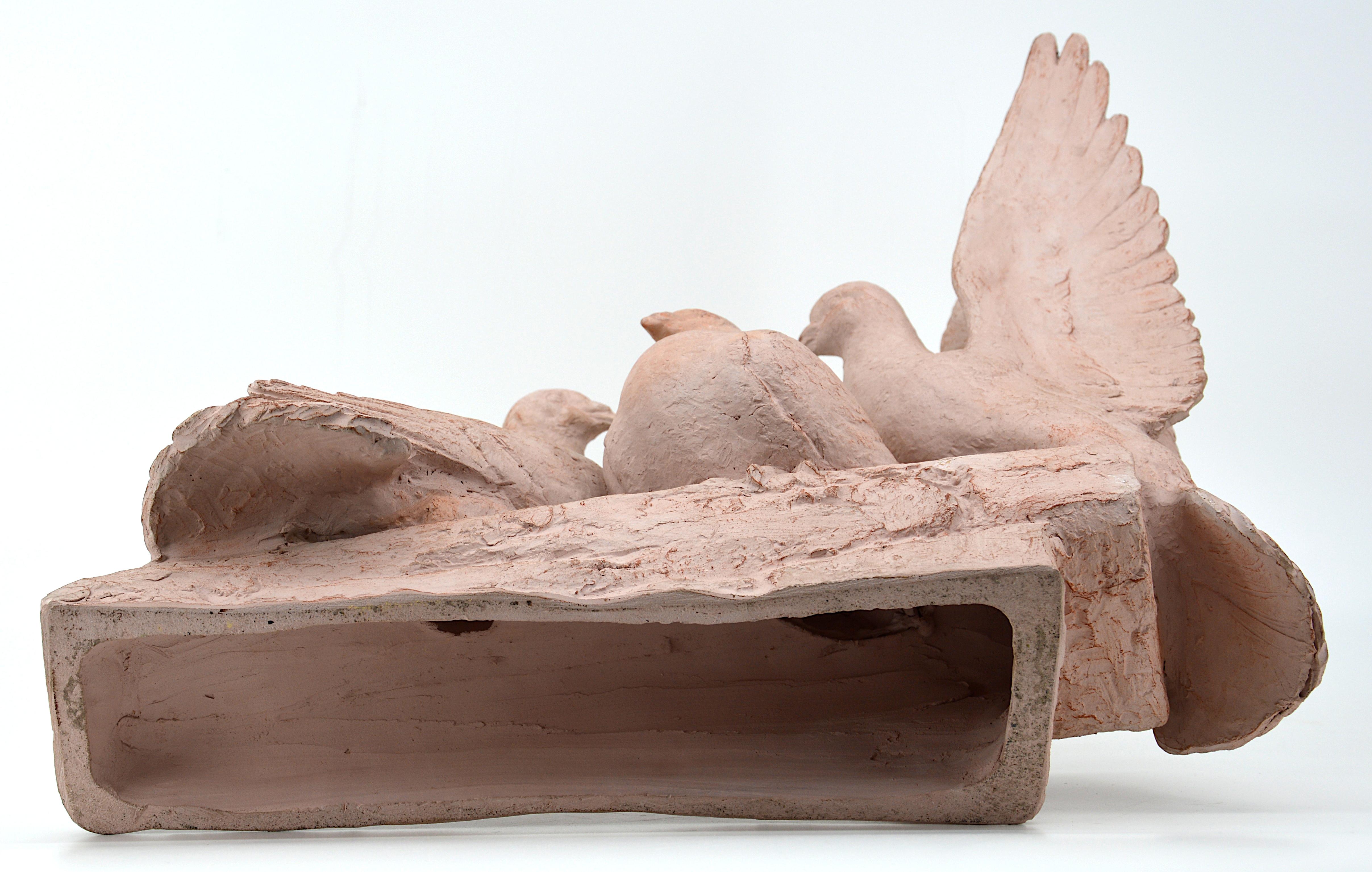 Henri Bargas, Las tres palomas, terracota francesa Art Déco, 1920 en venta 1