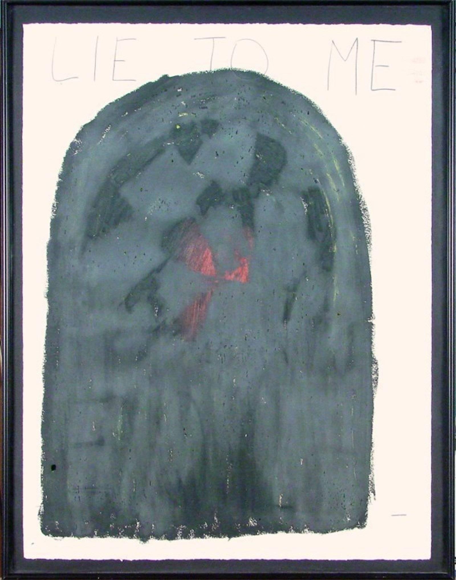 LIE TO ME, Abstraktes Gemälde in Mischtechnik mit Textur (Konzeptionell), Painting, von Henri Bassmadjian