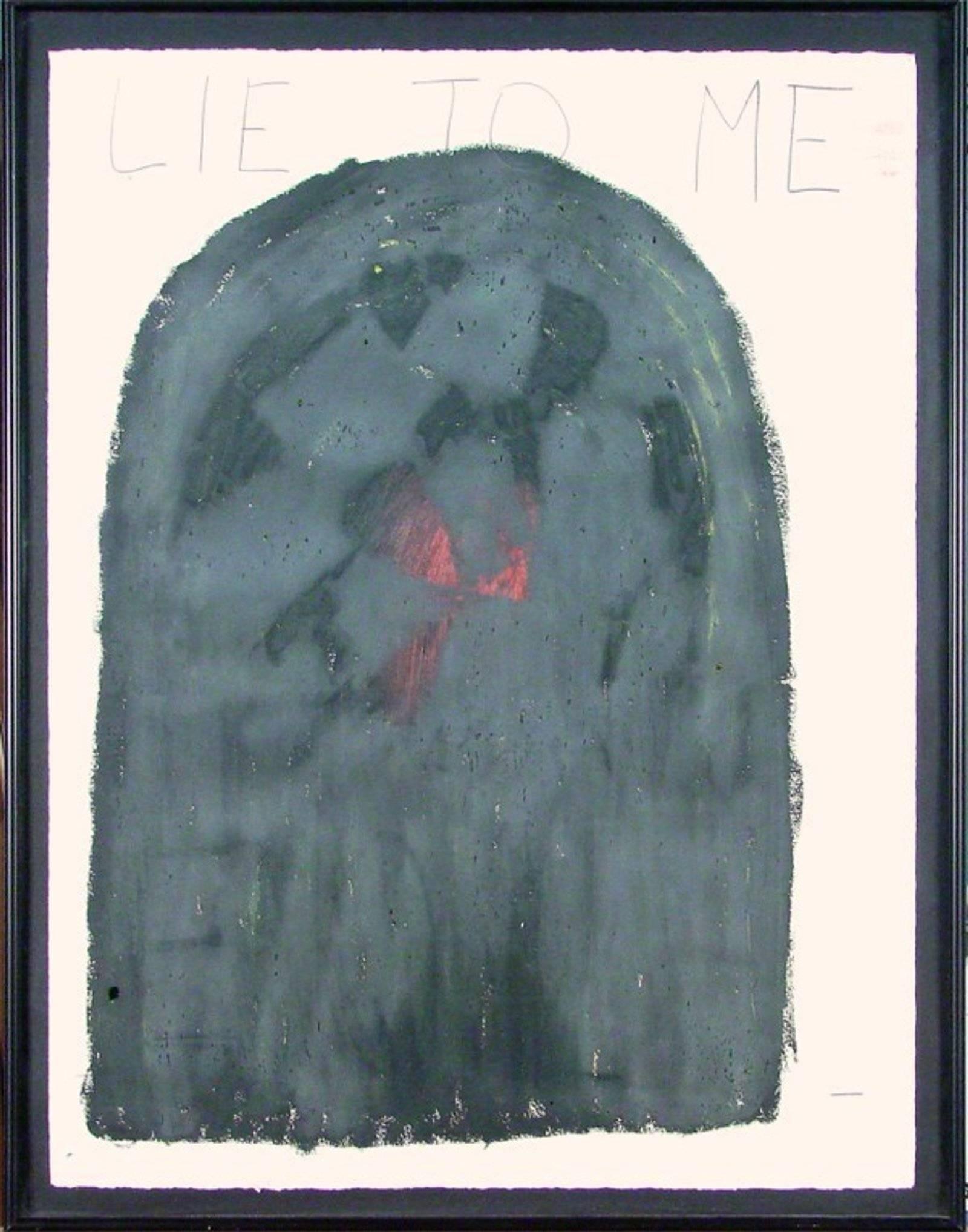 LIE TO ME, pittura astratta a tecnica mista con testo - Painting Concettualismo di Henri Bassmadjian