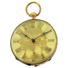 Used Henri Beguelin 18Kt. Solid Gold High Grade Swiss Keywind Pocket Watch circa 1840