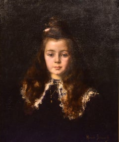 Ölgemälde von Henri Benard „Porträt von Aliette de Pigeard“