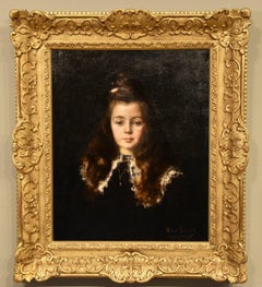 Oil Painting by Henri Benard "Portrait of Aliette de Pigeard" 