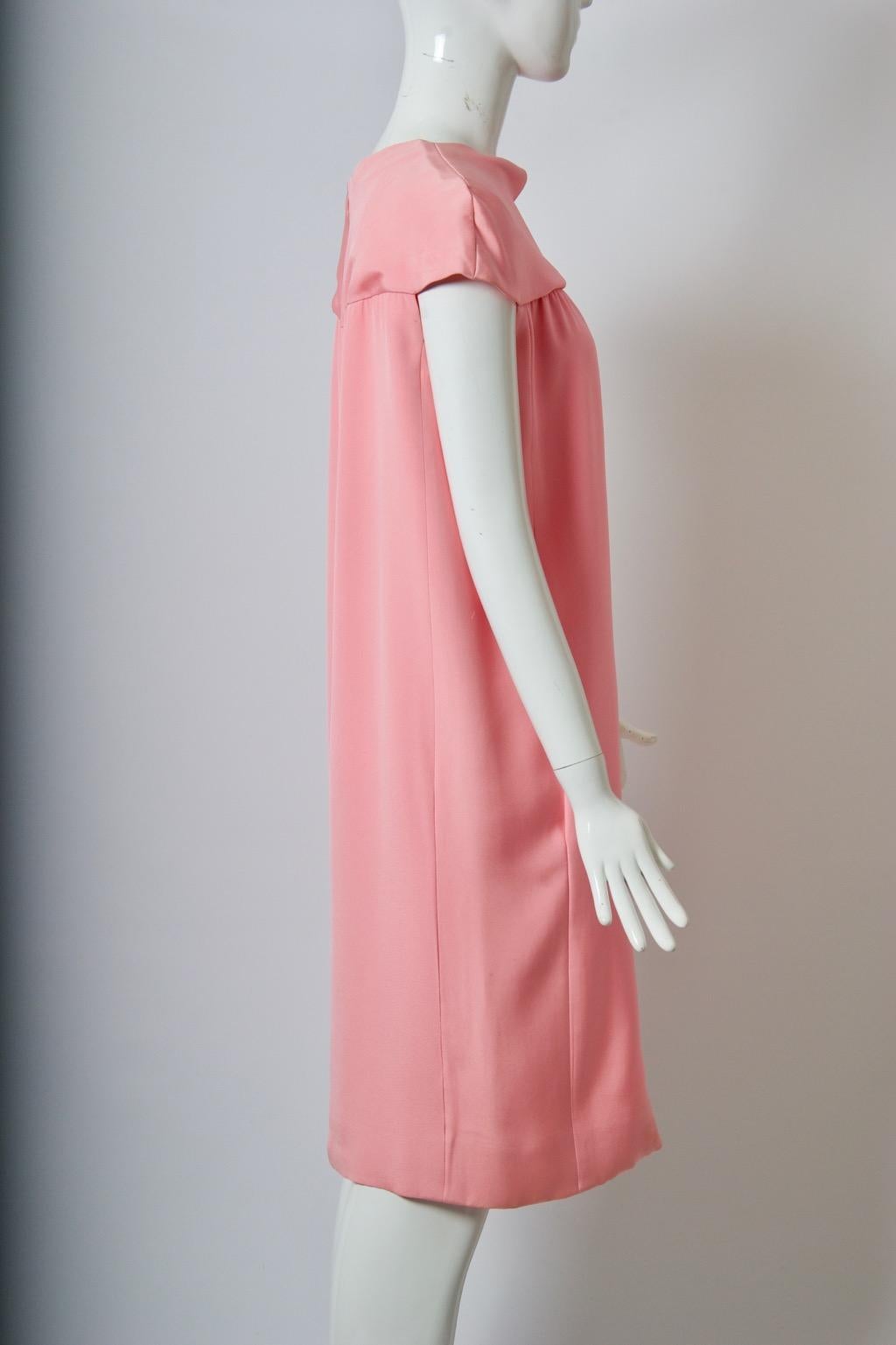 Brown Henri Bendel 1960s Pink Silk Dress For Sale