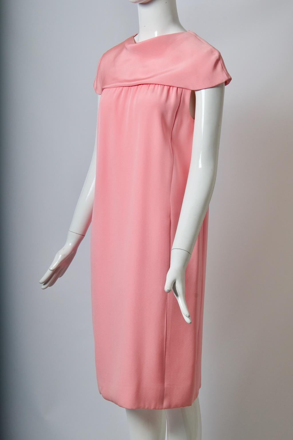 Women's Henri Bendel 1960s Pink Silk Dress For Sale